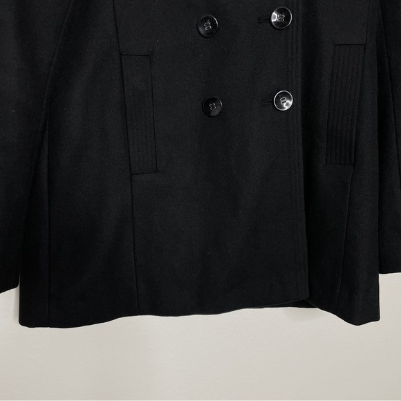 Kenneth Cole Reaction Black Wool Blend Pea Coat - Picture 2 of 6